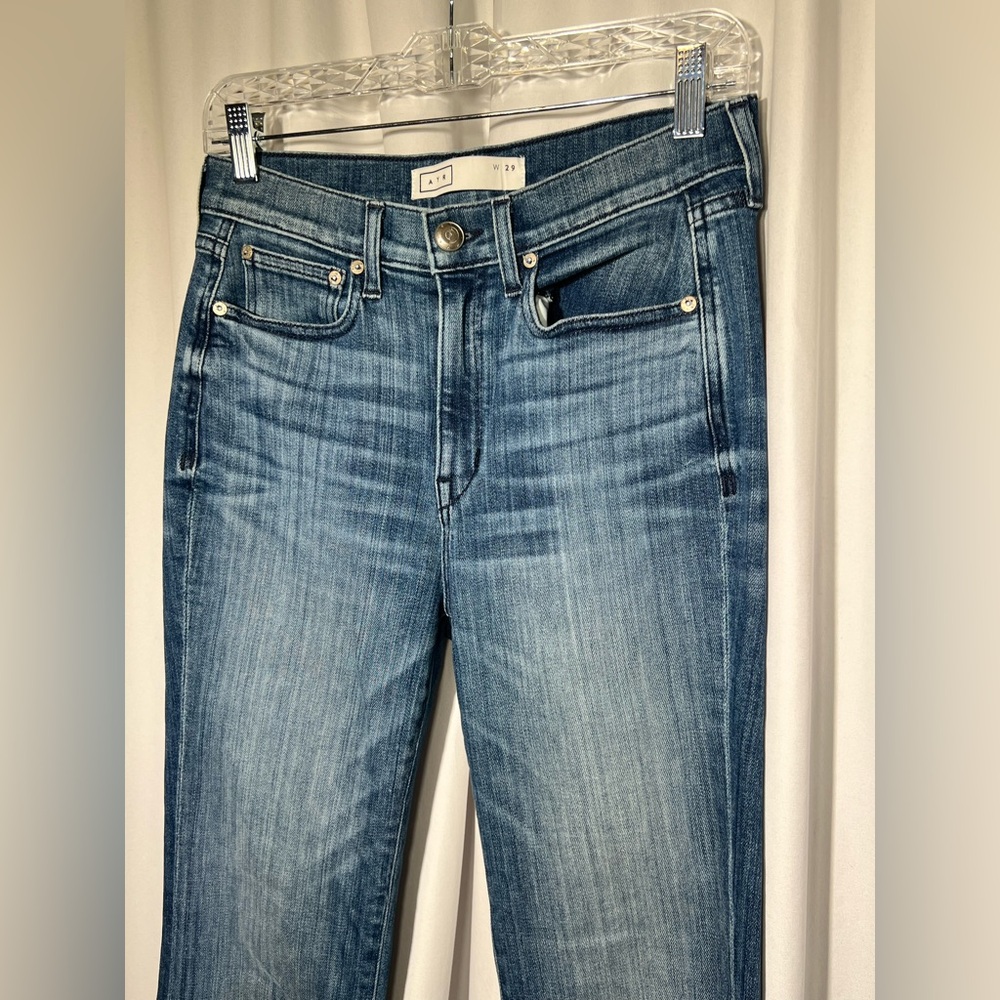 AYR Medium Wash Straight-Leg Jeans with Raw Hem - Picture 6 of 12